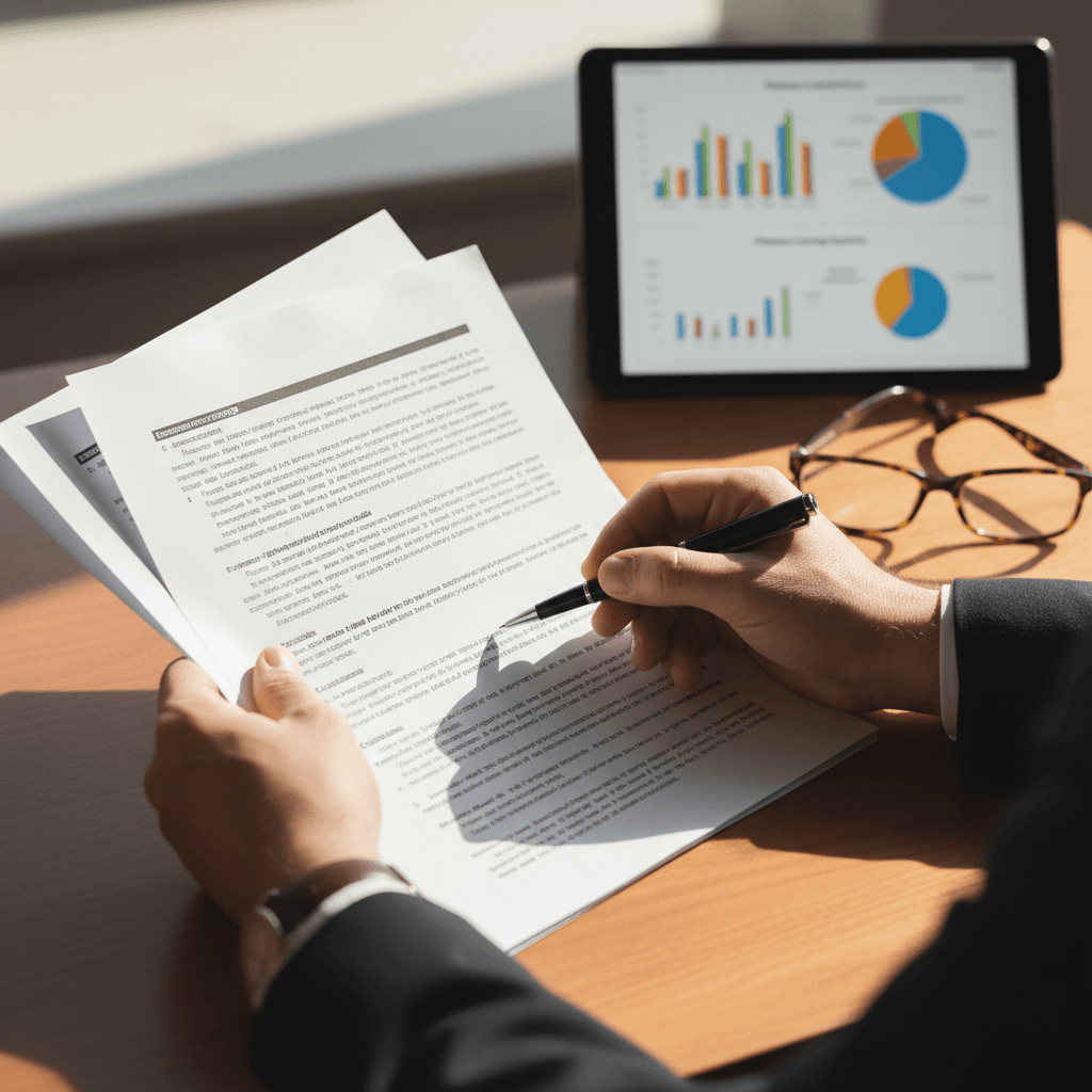 Life insurance forms and policy documents on professional workspace