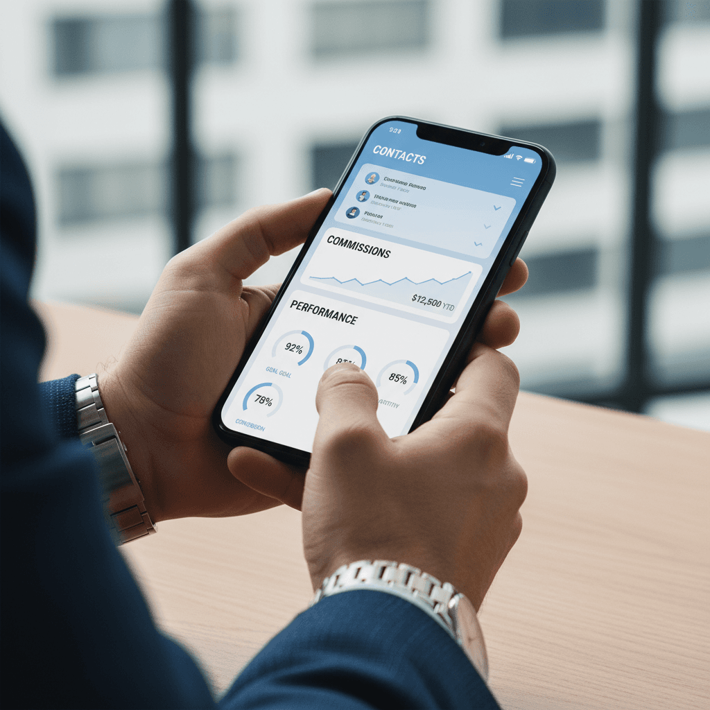 Contact form on phone screen